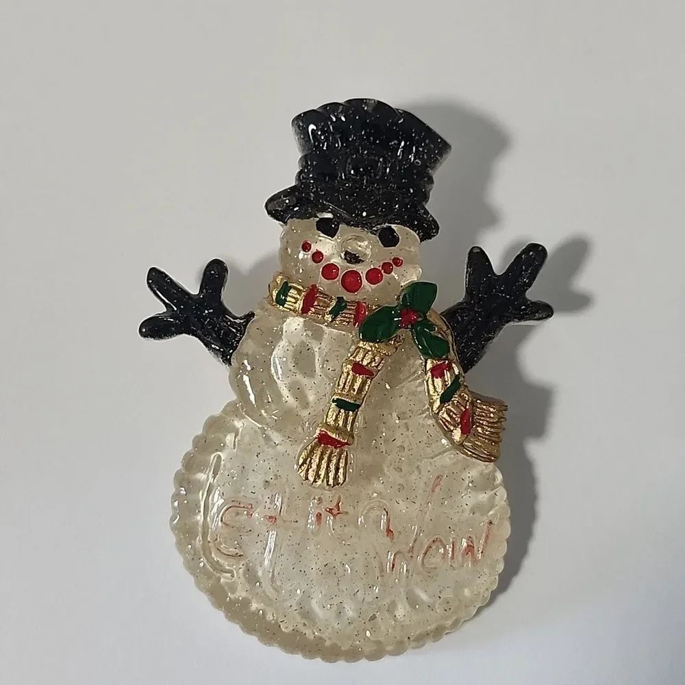 Festive Snowman Brooch Let It Snow